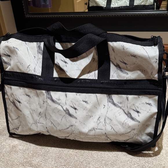 Lesportsac Other - Lesportsac Black and White Marble Duffel Bag